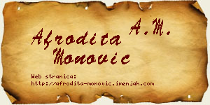 Afrodita Monović vizit kartica